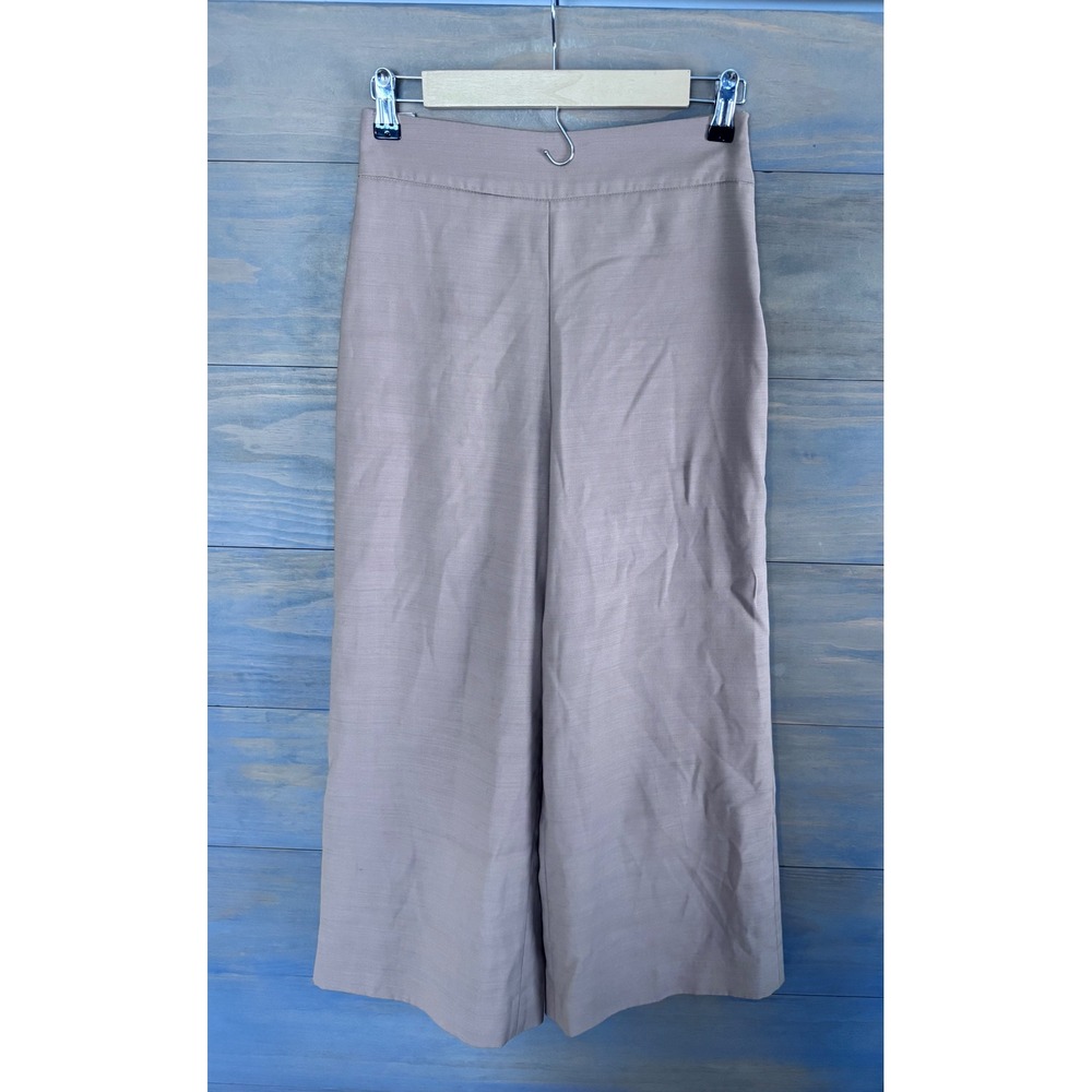 Blossom‎ H Company Wide Leg Culotte Pants Taupe High Waist Sz 1 Made in Korea